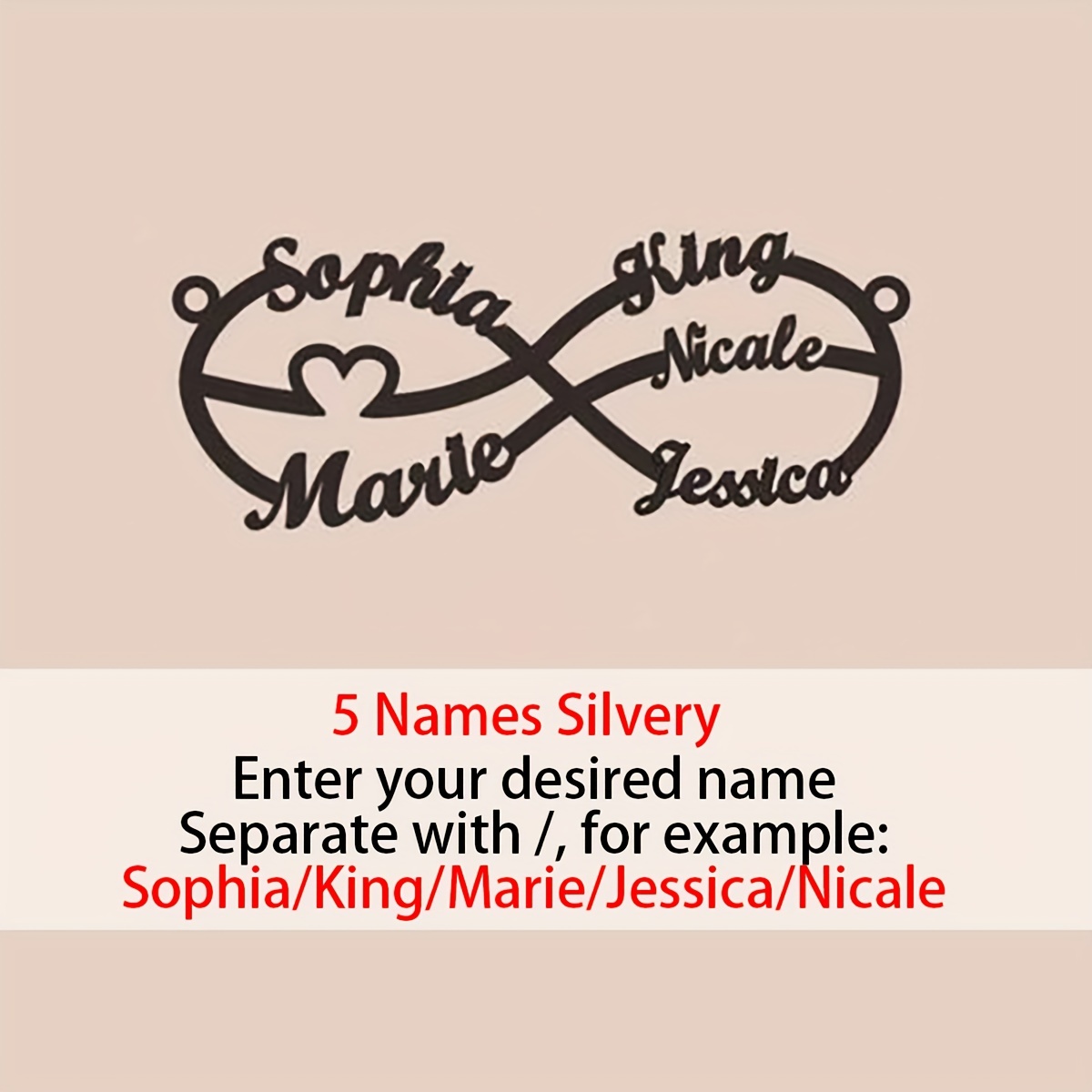 Custom Personalized 18K Plated Name Infinite Necklace for Women